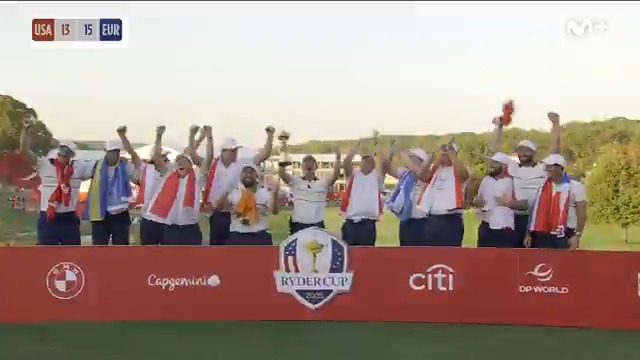 🥰 Europa levanta el 𝙩𝙧𝙤𝙛𝙚𝙤 más 𝙗𝙤𝙣𝙞𝙩𝙤 de nuestro deporte. #RyderCup #AquíGritamosGolf