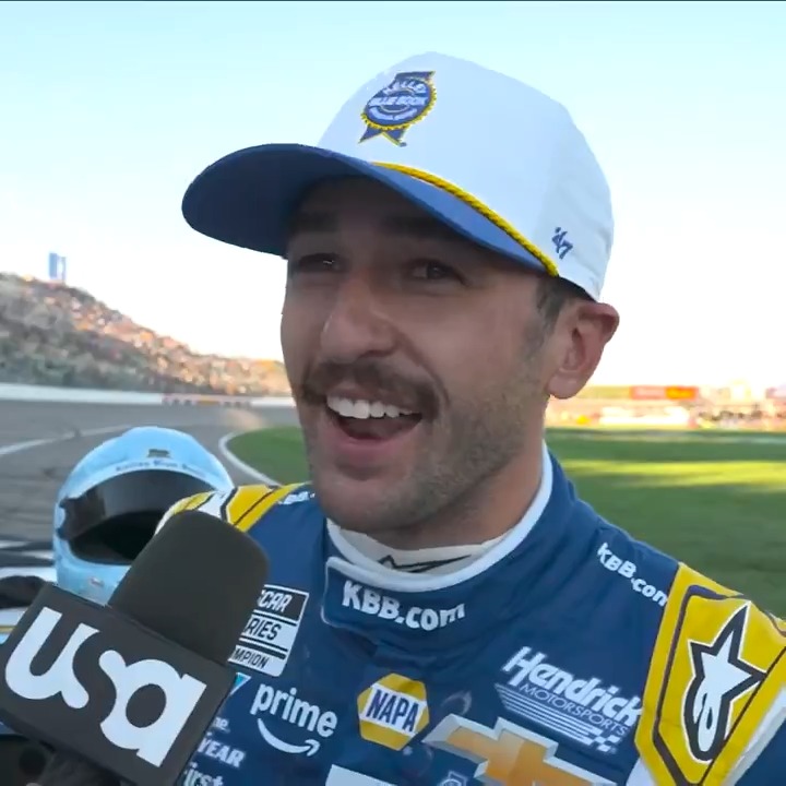 "Oh, I wasn't going to lift." 😂 Chase Elliott on how he pulled off this incredible Kansas Speedway victory.
