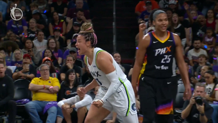KAYLA MCBUCKETS 💪 McBride was fired up after the tough finish 😤 Watch Lynx-Mercury on ESPN and the ESPN App ➡️