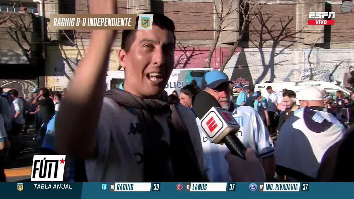 "ESTÁN CHIQUITOS ASÍ Y NOSOTROS ESTAMOS ALLÁ." La opinión de los hinchas de Racing tras el empate 0-0 con Independiente. 📺 #ESPNFútbol1 | #DisneyPlus Plan Premium