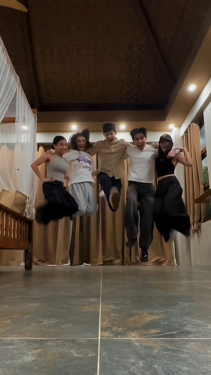 Nothing beats your squad going full jump mode 😎✨ Josh, AZ, Ralph, Kira &amp; Xyriel jumping, vibing, and serving nonstop energy! 💃🕺🔥 #TheSecretsOfHotel88 📸: Josh Ford
