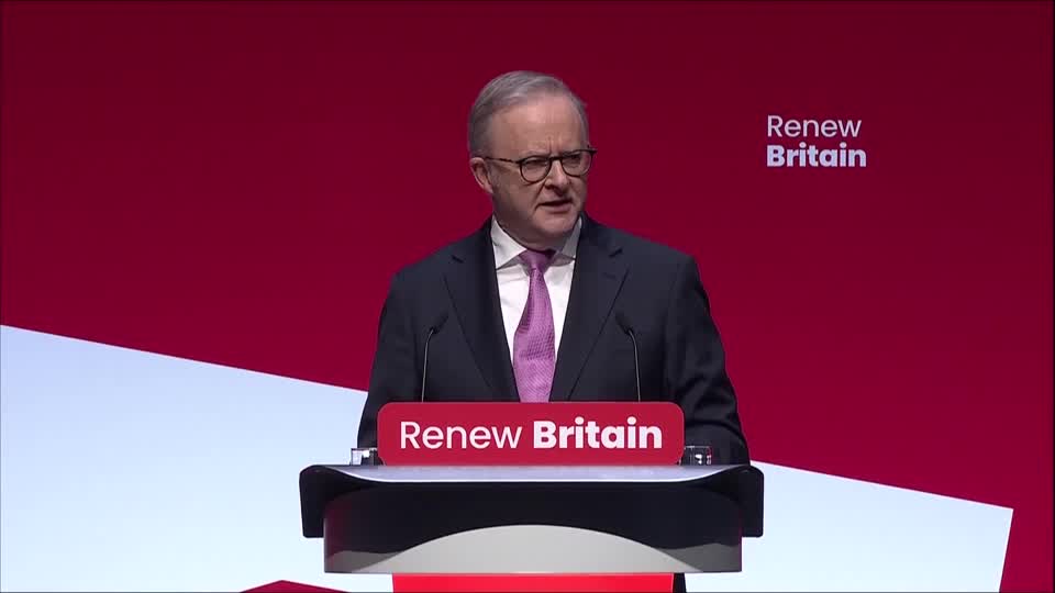 Australian Prime Minister Anthony Albanese reaffirmed the country's support for the establishment of a Palestinian state during an address at the UK Labour Party conference in Liverpool