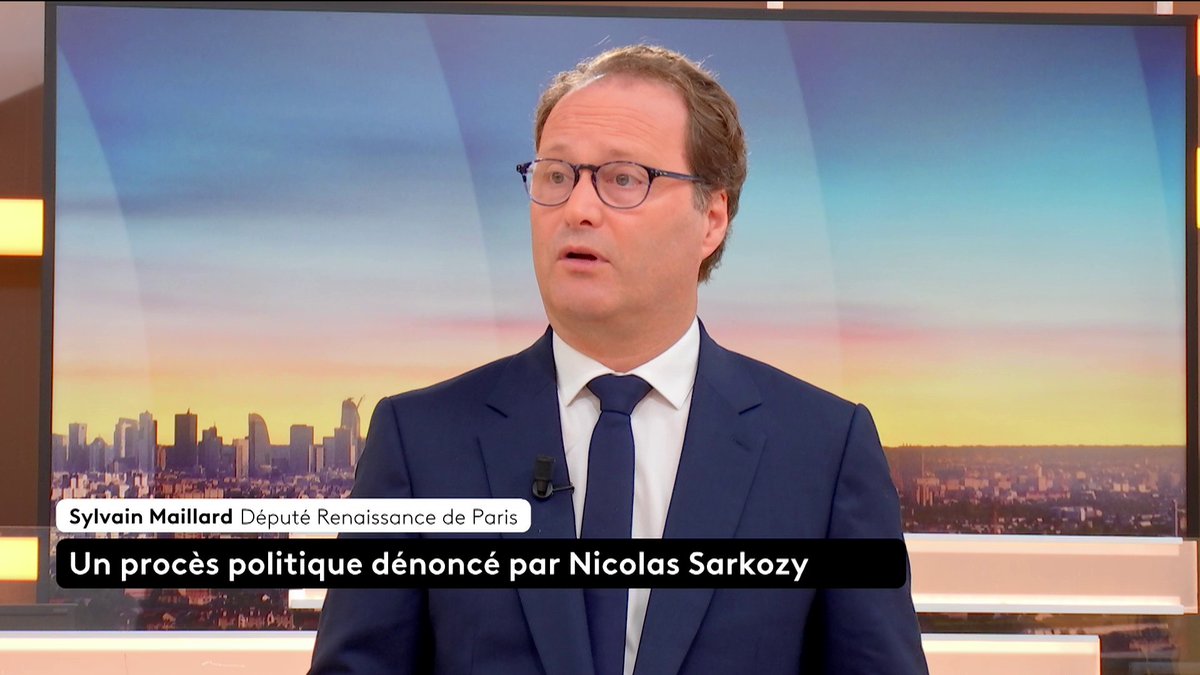 "Envoyer en fin de première instance Nicolas Sarkozy en prison, ça veut dire que l'appel et le fait d'être innocent sont remis en cause, ça me pose une difficulté" 🗨️ Sylvain Maillard, député Renaissance