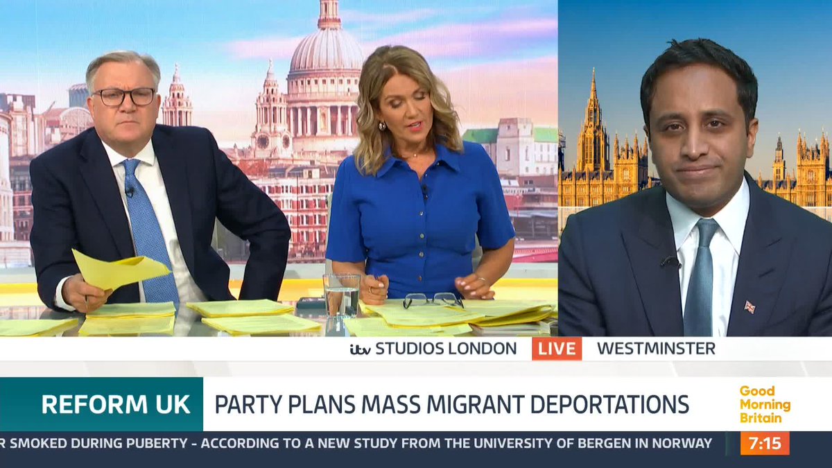 'It's intimidating for people who may have been here for decades' Susanna Reid and Ed Balls challenge Reform UK Head of Policy Zia Yusuf about his party's migrant policy after the PM called it 'racist' and 'immoral'.