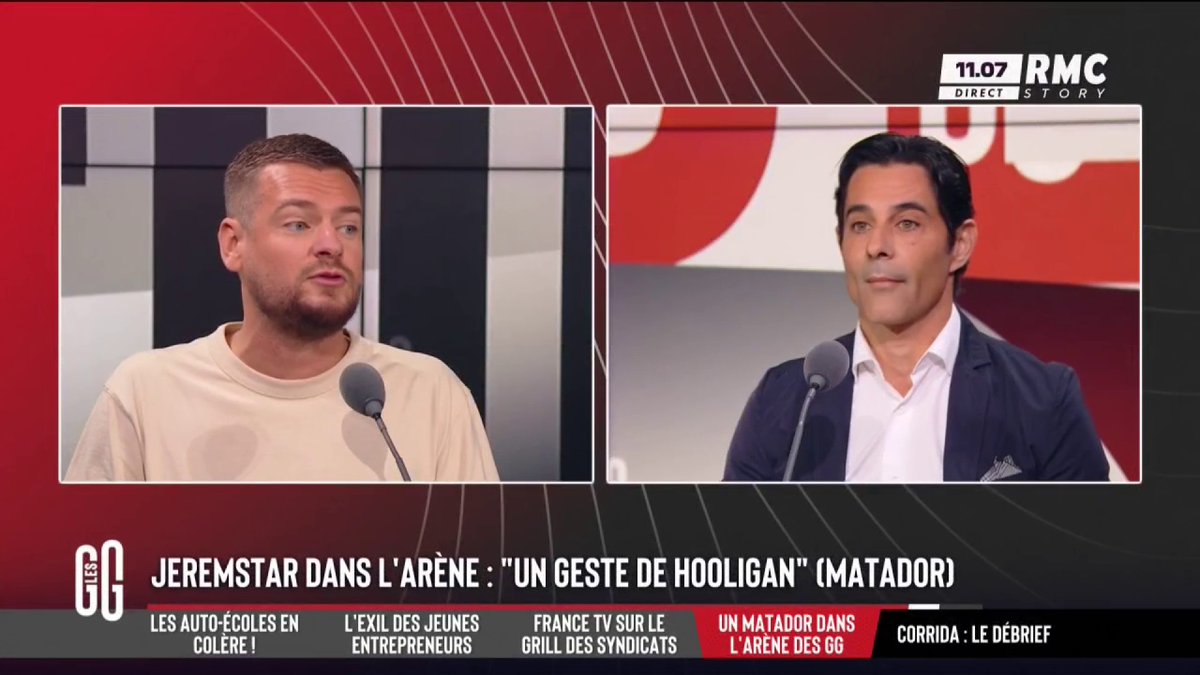 🚨 Un matador dans les GG face à JEREMSTAR ! 🗣️ JEREMSTAR : "Jeffrey Dahmer a commencé en torturant des animaux. Un enfant va être extrêmement perturbé d'assister à une corrida. Il faut les interdire." #GGRMC