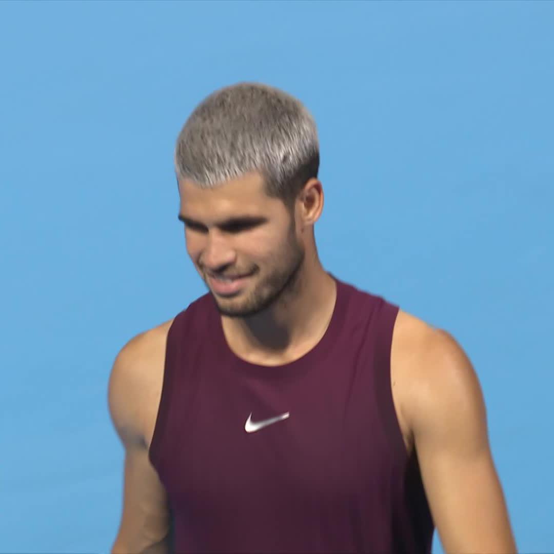 Read him so well 😏 Carlos Alcaraz #kinoshitajotennis