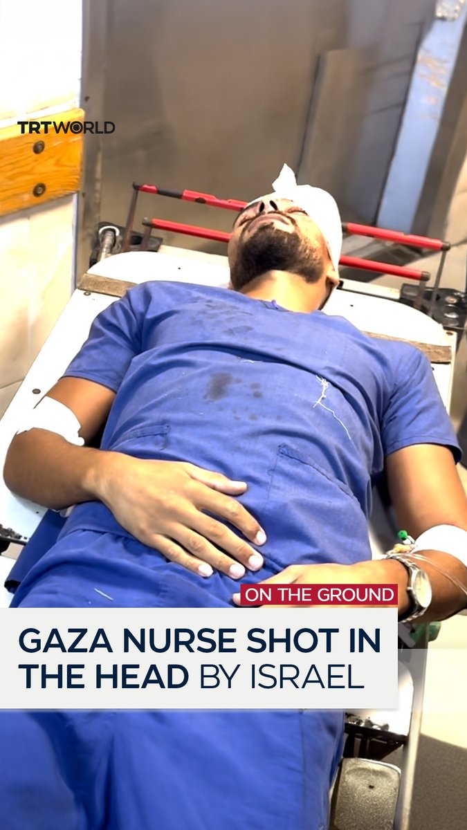 The Nurse Marwan Abdeen was shot in the head by Israeli occupation forces while performing his duties at Nasser Medical Complex in Khan Younis, southern Gaza, on September 29