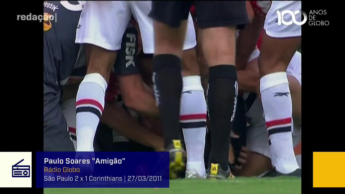 CEM! CEM! CEM! Além de grande apresentador, Paulo Soares foi um grande narrador! O #RedaçãoSportv homenageia o Amigão, que morreu nesta segunda, com uma de suas narrações mais icônicas: o 100º gol de Rogério Ceni. #luto