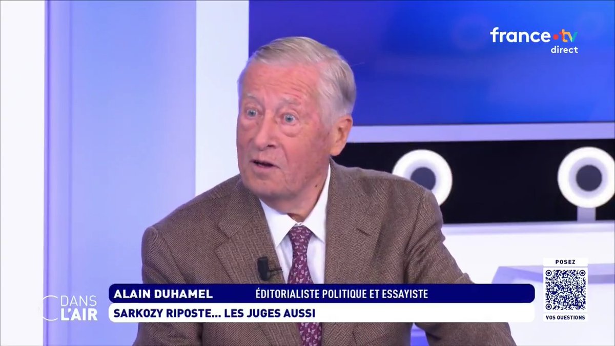 "Je m'attendais à une réponse de #NicolasSarkozy et elle lui ressemble : il refuse sa défaite ! Si son combat #politique est légitime, son argumentation juridique est peut-être moins solide... Mais c'était évident qu'il allait essayer de gagner en appel !" Alain Duhamel #Justice