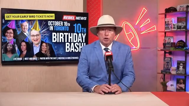 Rebel News' 10th birthday bash heads to Toronto — get your tickets now! Join us in Toronto for a milestone celebration marking ten incredible years of fearless journalism, unapologetic truth-telling, and standing up for freedom. It’s the Rebel News 10th Birthday Bash! Reserve your tickets now: