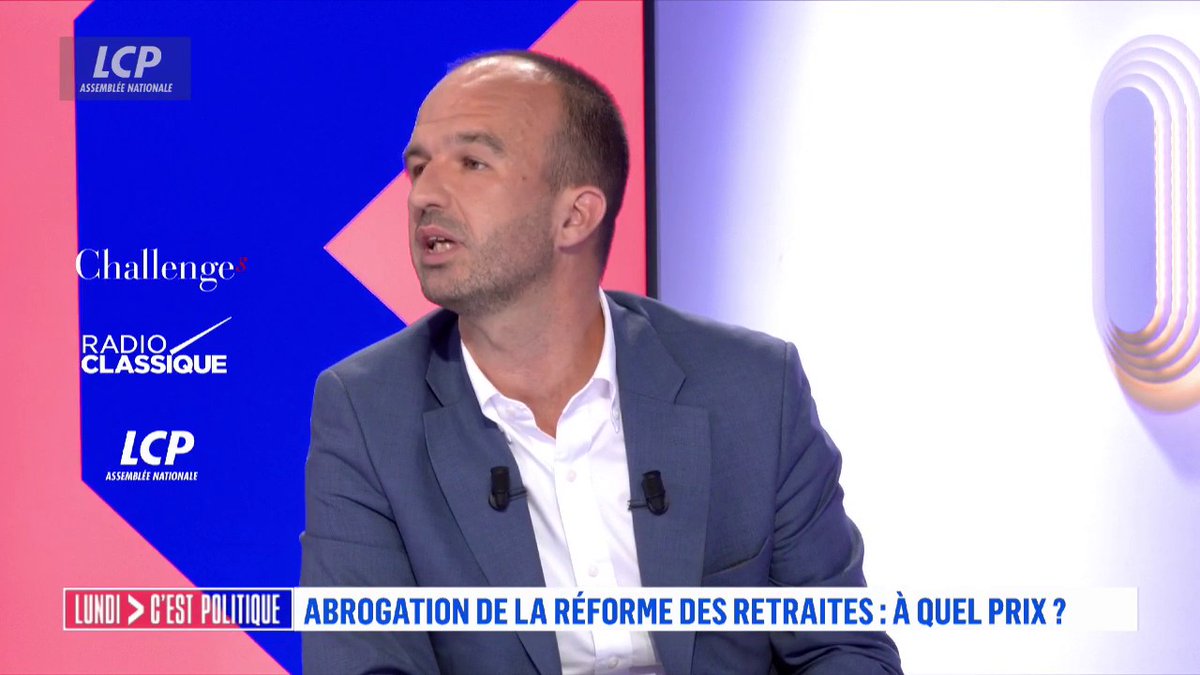 "Je considère que quand on a travaillé toute sa vie, qu'on arrive à 60 ans, qu'on a le dos cassé, qu'on est fatigué, on doit pouvoir profiter de ses quelques années à la retraite", martèle Manuel Bompard, rappelant que "l'espérance de vie en bonne santé est à 62-63 ans". #LCPol
