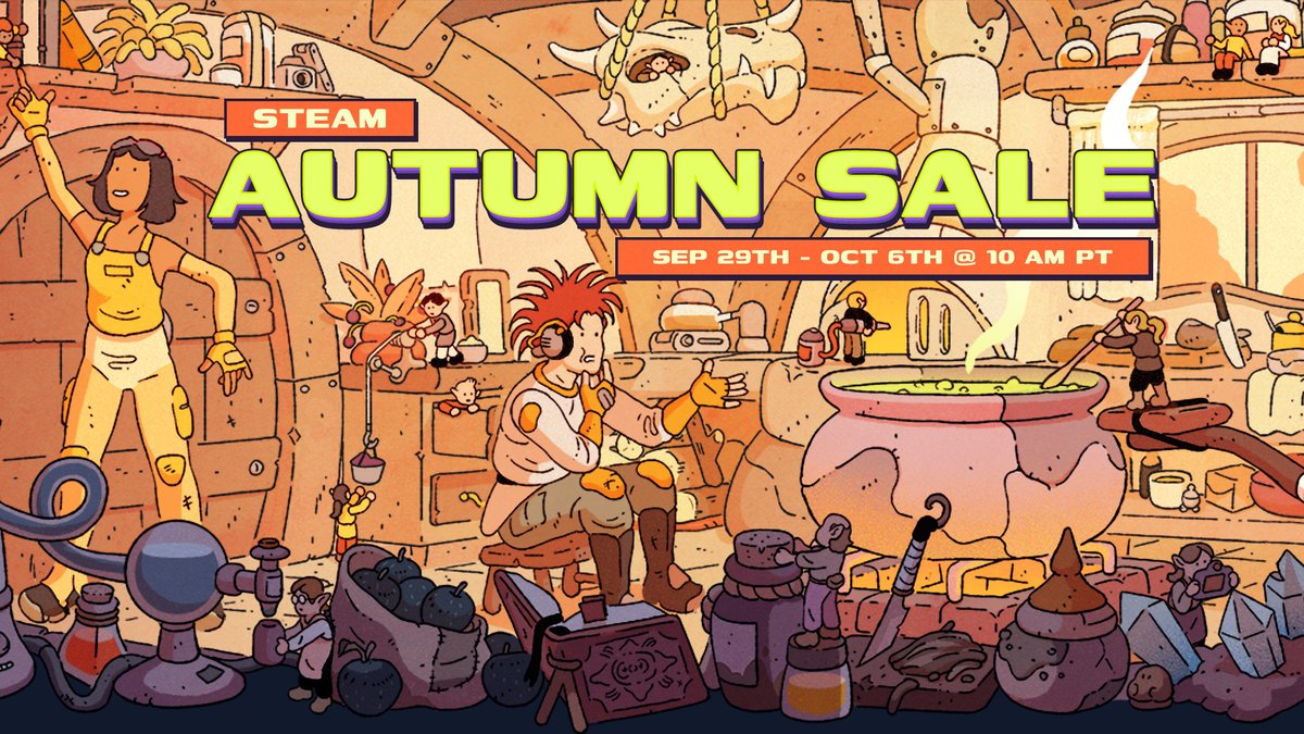 For the first time ever... the Steam Autumn Sale arrives during the early days of Autumn! In the Northern Hemisphere, at least. 🍂 As always, we've got discounts, stickers, Points Shop items, and new art for your perusal -- get it all done before the event ends on October 6th!