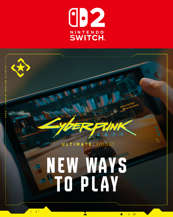 Experience the dark future of Cyberpunk 2077: Ultimate Edition your way with motion controls, mouse controls, and gyroscope modes. Or rule the streets on the go in handheld mode on #NintendoSwitch2! Play now: