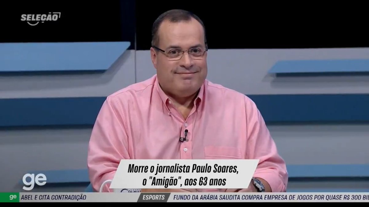 O #SeleçãoSportv homenageia Paulo Soares, que morreu nesta segunda, e André Rizek se emociona: "Ele era dessas raras unanimidades". #Luto