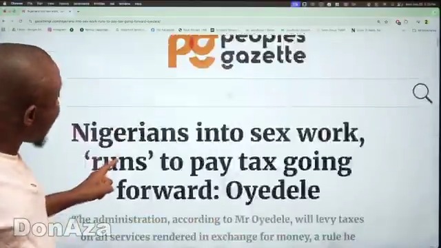 Breaking: “Ashawo” / Runs Girls Must Now Pay Tax - Government