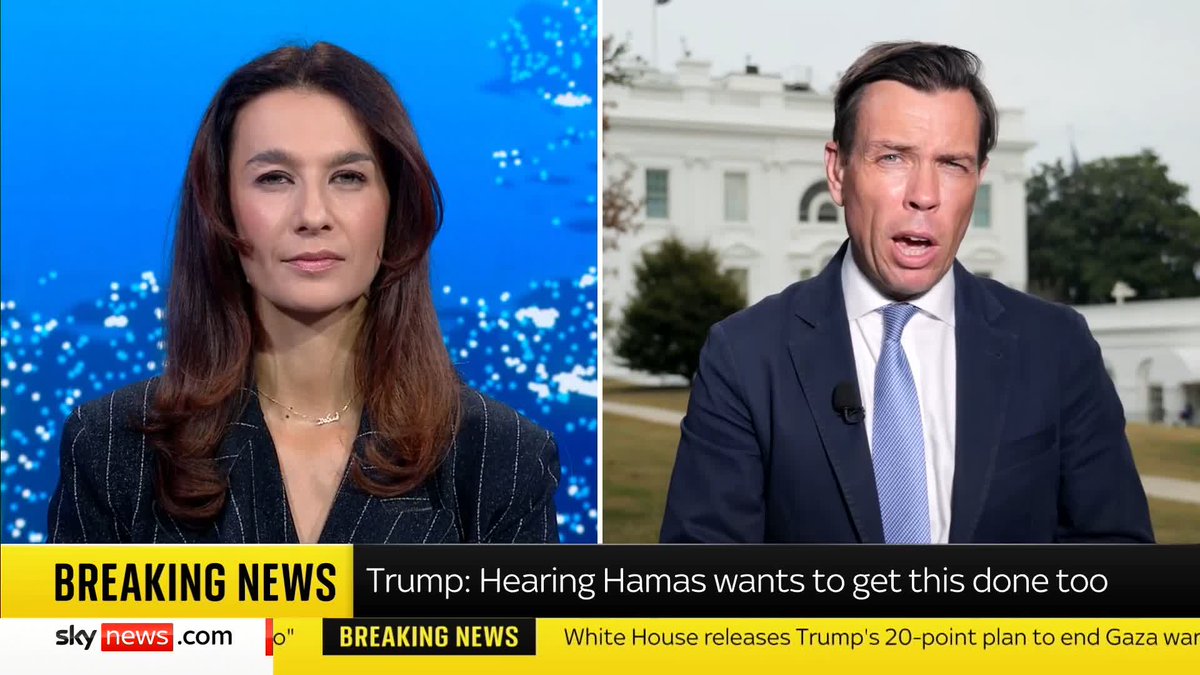 'The people who it matters to want to see it happen' US Special Envoy Steve Witkoff tells Mark Stone he's 'hopeful' Donald Trump's 20-point peace plan for Gaza will succeed. Gaza latest 🔗 📺 Sky 501 and YouTube