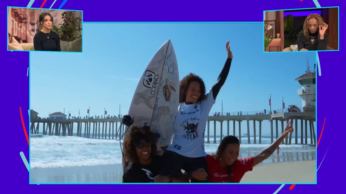 Today's good vibe? Arielle (Ari) Chambers tells us about "A Great Day in the Stoke," a surfing festival and competition celebrating Black surfers 🤩 🌊 🌴 Stream Vibe Check exclusively on Disney+