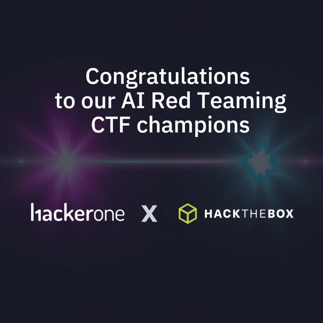 The HTB x HackerOne AI Red Teaming CTF has wrapped! Congratulations to our winning teams 🏆 and a shoutout to the Top 3 and Top 10 for their creativity and persistence in pushing AI systems to their limits. Thank you to all 500 researchers who joined, played, and shared their skills; this CTF was all about ingenuity, and you made it a success. We’ve gathered a lot of learnings and can’t wait to design an even better experience next time, together with our partners at Hack The Box