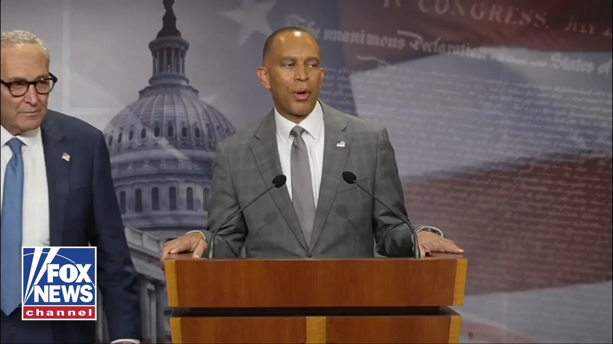 JUST IN: House Minority Leader Hakeem Jeffries says Republicans are to blame if the government shuts down.