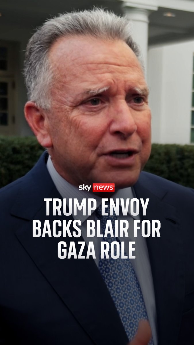 US Special Envoy Steve Witkoff tells Mark Stone he backs former UK prime minister Tony Blair to 'do a great job' if he serves on a proposed transitional authority under Donald Trump's Gaza peace plan. What we know about the plan 🔗