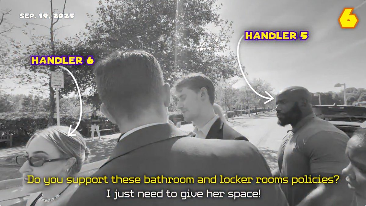 🏆 NEW RECORD: It took 7 Spanberger staffers to physically block a reporter from asking her about men in girls locker rooms.