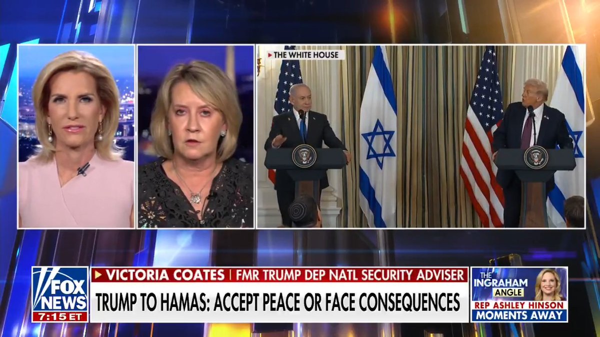“Gaza peace initiative: hostages home, Hamas out.” “This deal brings hostages home within 72 hours, secures Israel’s future, and eliminates Hamas — without making a Palestinian state the price of peace.”— Victoria Coates