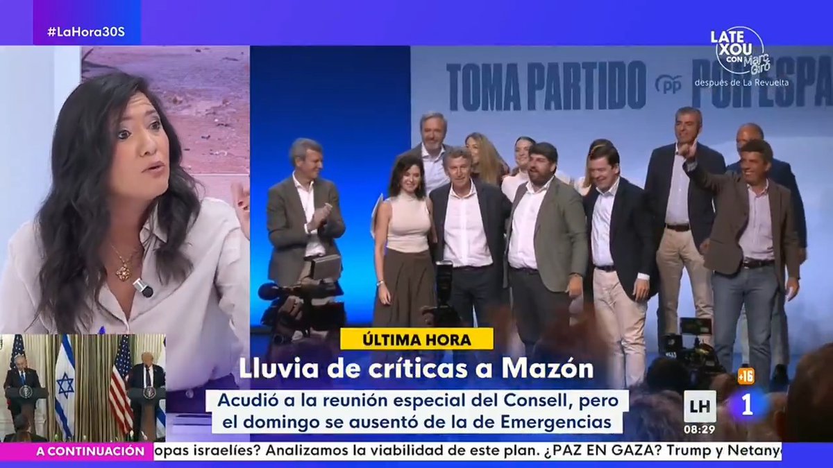 "Yo no creo que se haya tomado ni se haya aprendido ninguna lección" Laura Arroyo (Laura Arroyo) en La Hora de La 1 sobre Mazón y la DANA