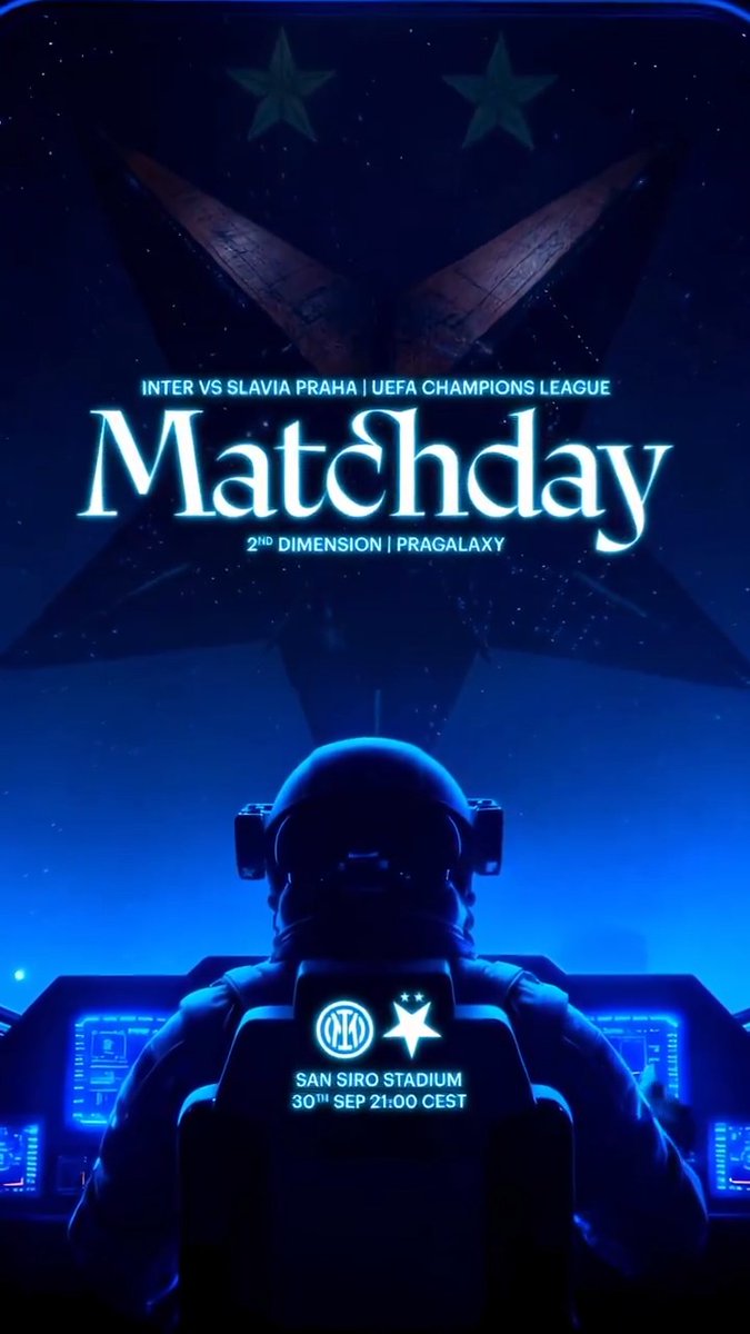 Una sfida INTERstellare ci aspetta 🌟👊 #ForzaInter #UCL #InterSlaviaPraga