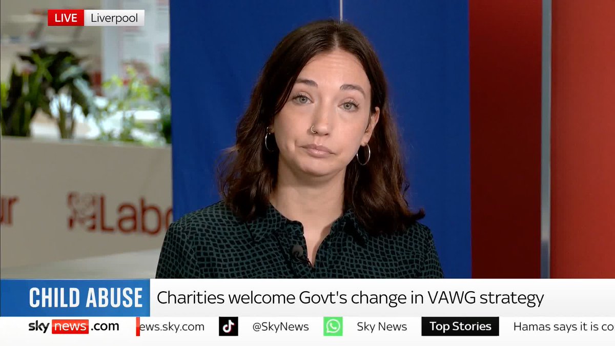 'Victims of child sexual abuse must be put at the heart of this". Internet Watch Foundation's Hannah Swirsky speaks to Sky's Leah Boleto as charities welcome the government's change in Violence Against Women and Girls strategy to include girls.