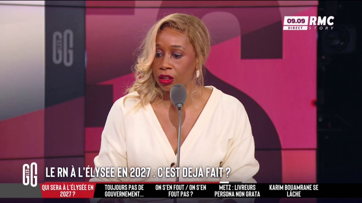 📊 2027 : Bardella et Le Pen largement en tête dans un sondage. Le RN à l’Elysée, les dés sont jetés ? 🗣️ Joëlle Dago-Serry : "Le RN, ce n'est pas l'opposition. C'est la même chose avec du racisme." #GGRMC