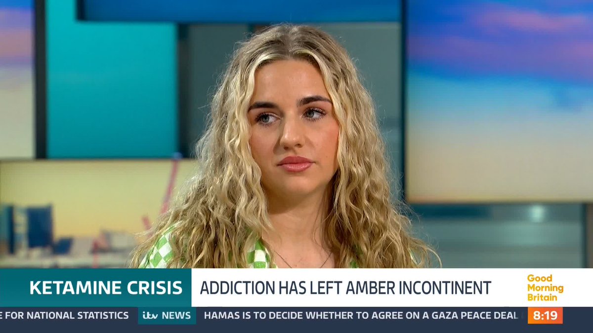 Amber, who became addicted to ketamine after trying the drug when she was just 17, is today warning of the devastating effect it can have on young people. She tells Susanna Reid and Ed Balls that her bladder has been ruined because of ketamine.