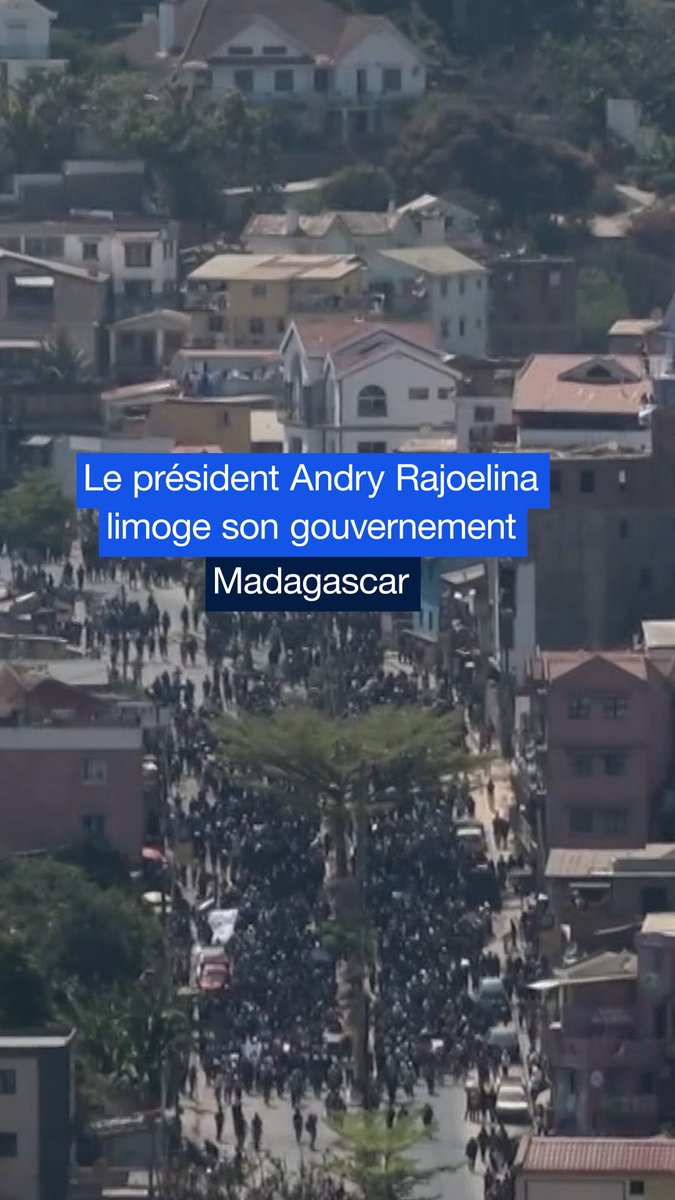 🇲🇬 À Madagascar, après 3 jours de manifestations de la Gen Z, le président Andry Rajoelina accède à leur demande en limogeant l'ensemble du gouvernement.