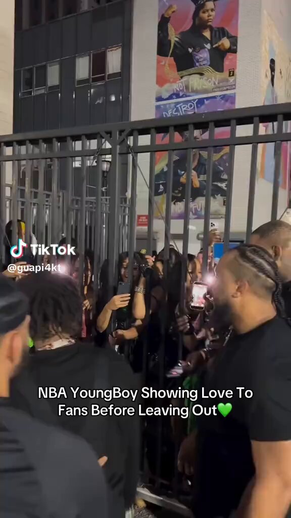 POV: Youngboy heading towards the front entrance gate showing love to his fans and his biggest fan before leaving New Jersey and completing his sold out concert