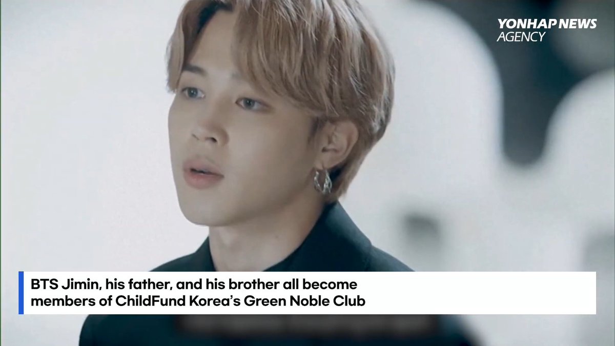 Korea Now, the English language channel of Yonhap News, reported on Jimin, his father, and younger brother becoming the first family to be members of the Green Noble Club! 👏 They mentioned their donations and the plaque of appreciation Jimin received 🥹