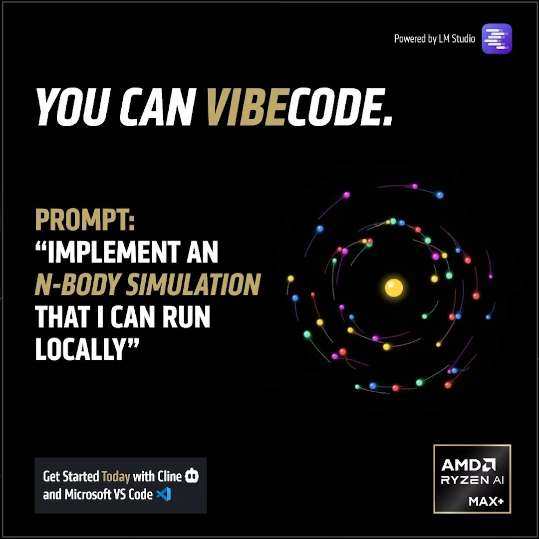 Your vibes. Your code. Get started with completely local vibe coding using Cline and LM Studio and the AMD Ryzen AI Max+ series processors.