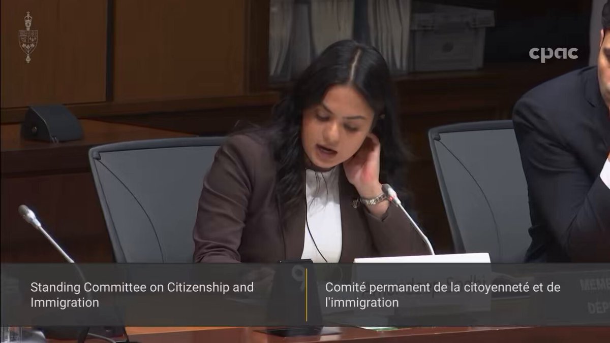 🤦🏽‍♂️ 𝗔 𝗟𝗶𝗯𝗲𝗿𝗮𝗹 𝗠𝗣 𝗳𝗿𝗼𝗺 𝗕𝗿𝗮𝗺𝗽𝘁𝗼𝗻, sitting on the Standing Committee for Citizenship & Immigration, 𝗴𝗲𝘁𝘀 𝗴𝗶𝗴𝗴𝗹𝗲𝗱 𝗮𝘁 𝗯𝘆 𝗜𝗥𝗖𝗖 𝘀𝘁𝗮𝗳𝗳. 𝗦𝗵𝗲 𝗱𝗼𝗲𝘀𝗻’𝘁 𝗲𝘃𝗲𝗻 𝗸𝗻𝗼𝘄 𝘁𝗵𝗲 𝗱𝗶𝗳𝗳𝗲𝗿𝗲𝗻𝗰𝗲 𝗯𝗲𝘁𝘄𝗲𝗲𝗻 𝗮 𝗣𝗔𝗟 𝗮𝗻𝗱 𝗮𝗻 𝗟𝗢𝗔. And we’re supposed to believe the Liberal Party is serious about fixing this immigration disaster they created?