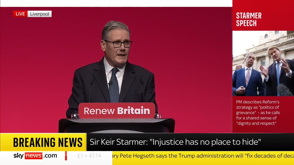 'We can choose decency or we can choose division' Sir Keir Starmer opens his speech to the Labour party conference saying there's a 'fight for the soul of this country'. 📺 Sky 501 and YouTube