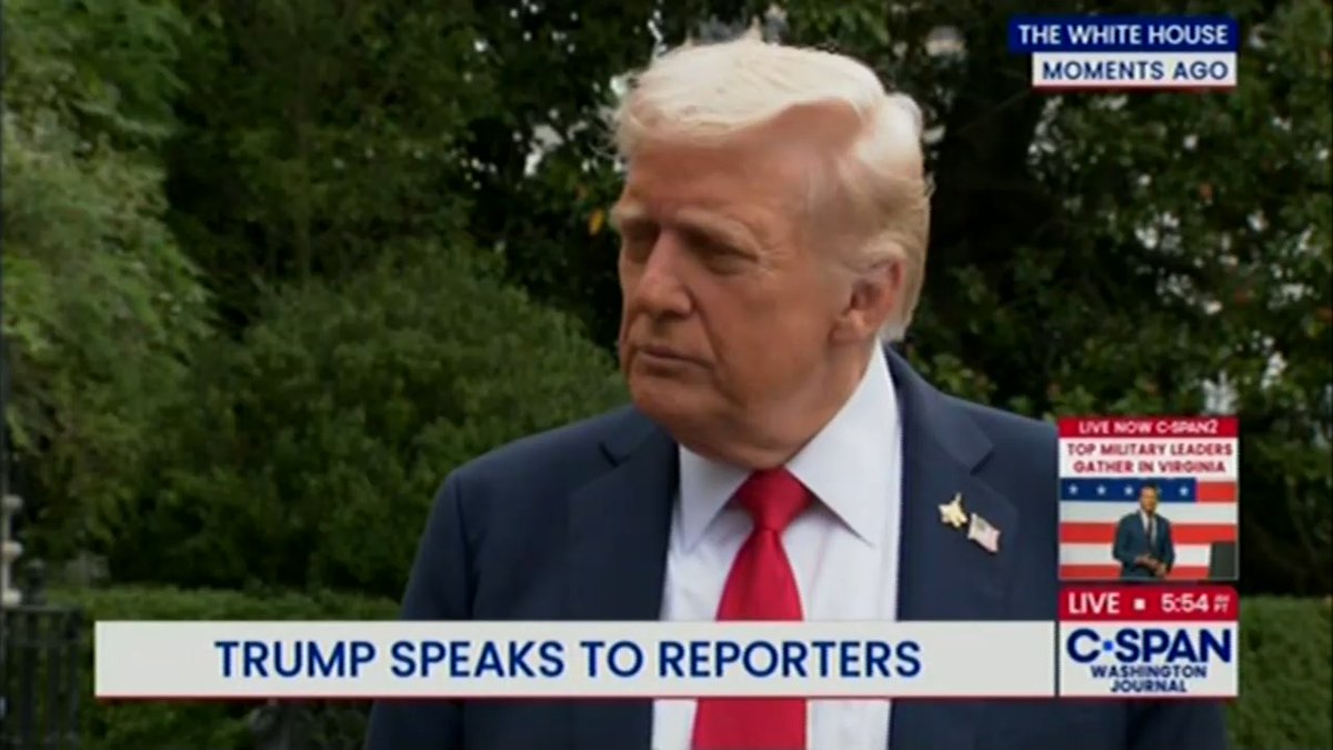 Q: Why gather all the generals in one place? Trump: A thing like this has never been done before because they came from all over the world. And there's a little bit of expense, not much, but there's a little expense to that. We'd rather spend it on bullets and rockets