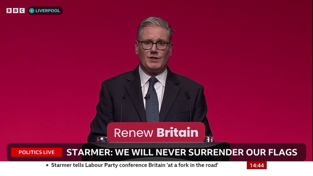 PM Keir Starmer urges those at Labour conference to fly the flags of all four UK nations “Let's unite our country behind them, because this is no time for dividers. This is the time for bringing the whole country together,” he says Follow live: