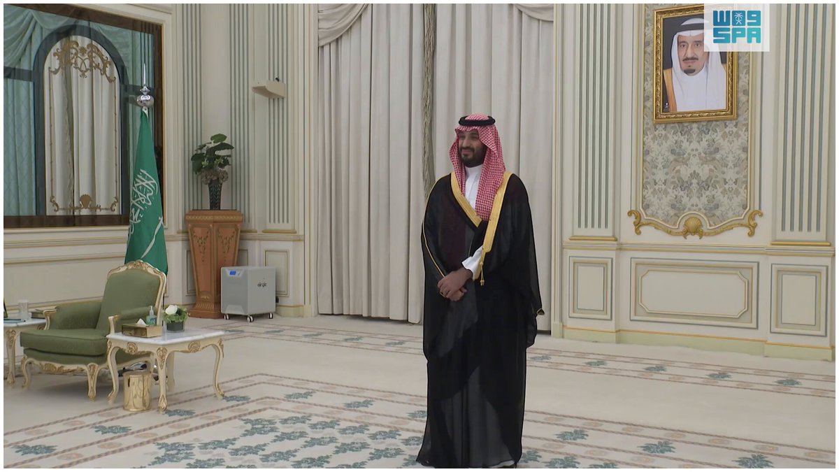 #فيديو_واس | نيابة عن #خادم_الحرمين_الشريفين.. سمو #ولي_العهد يتسلم أوراق اعتماد سفراء عدد من الدول الشقيقة والصديقة المعينين لدى المملكة. #واس