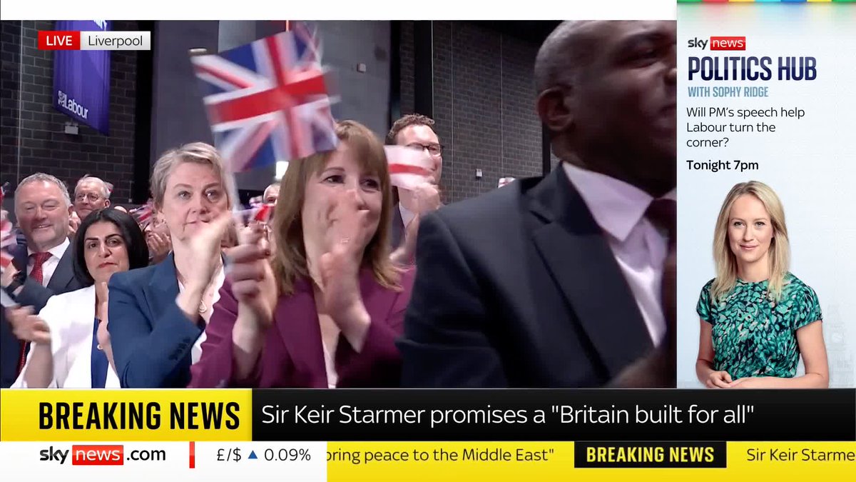 Sir Keir Starmer promises a "Britain built for all". 🗣️ Sky's Sophy Ridge and Sam Coates Sky break down the PM's speech at Labour Party Conference in Liverpool. ⬇️