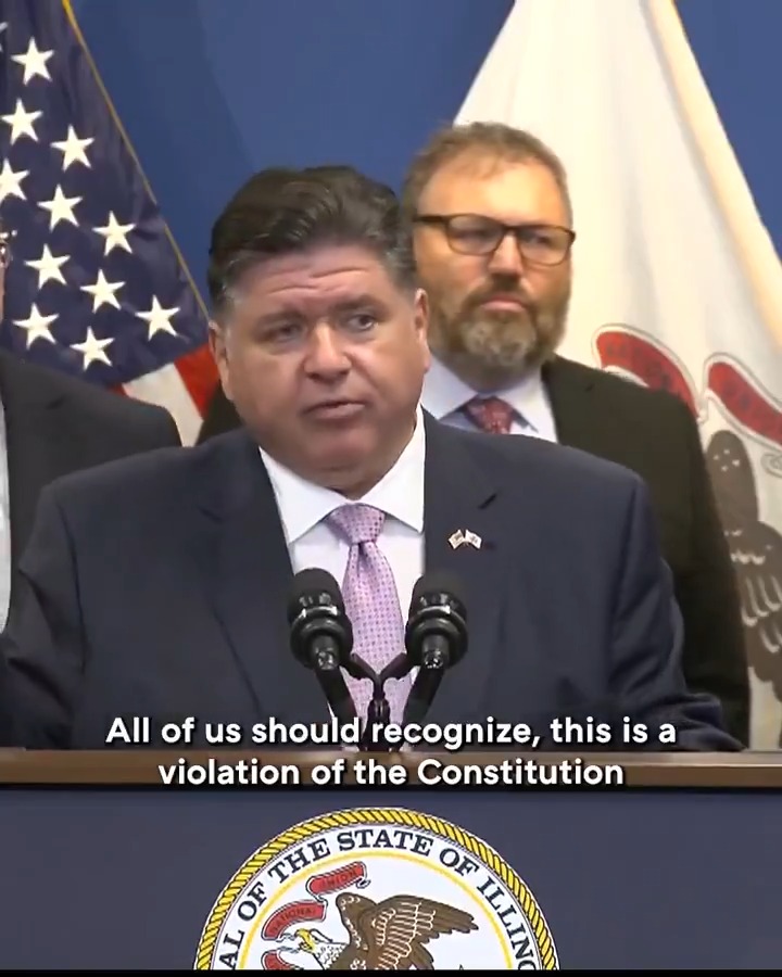 Donald Trump is still threatening to deploy military troops to intimidate Illinois. Governor Pritzker: “This is a blatant violation of the Constitution. Plain and simple.”