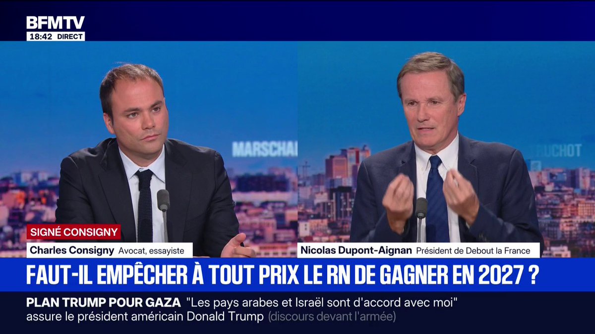 "Si la France en 2027, retombe dans un socialisme-macroniste, c'est la mort du pays", estime Nicolas Dupont-Aignan, président de Debout la France
