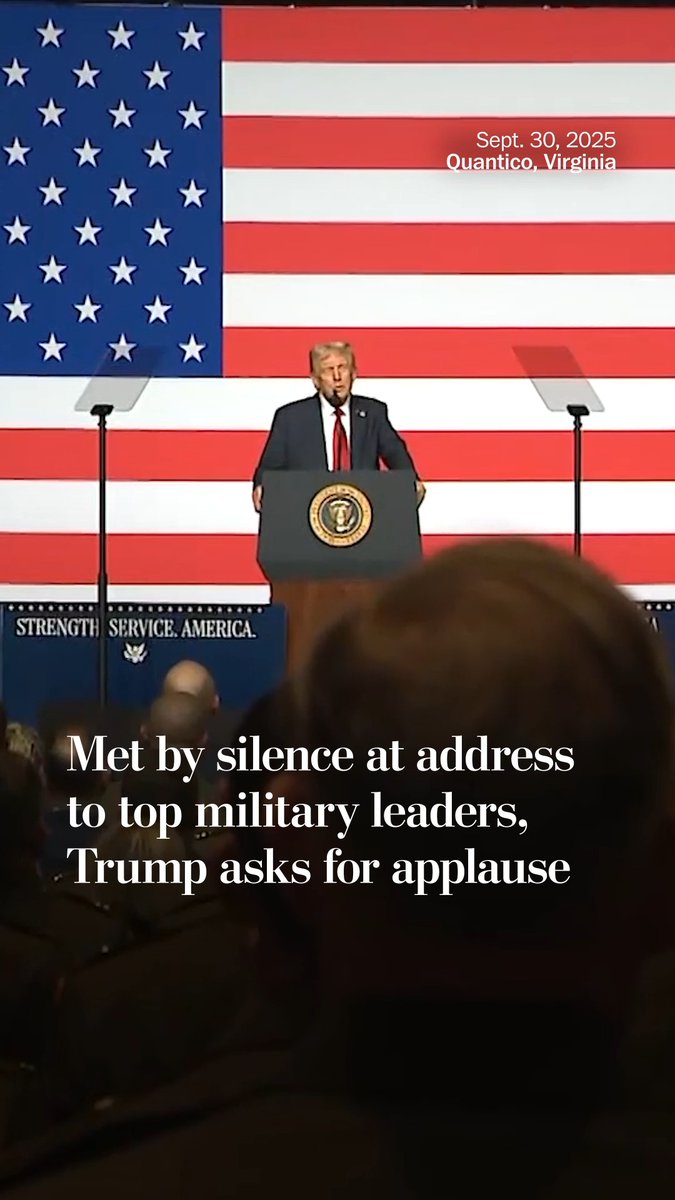 Trump’s had his “please clap” moment in front of hundreds of top military brass. “I’ve never walked in to a room so silent before.”He shows everyone he’s humiliated by the silence by begging for applause and making juvenile threats. He’s weakening daily.