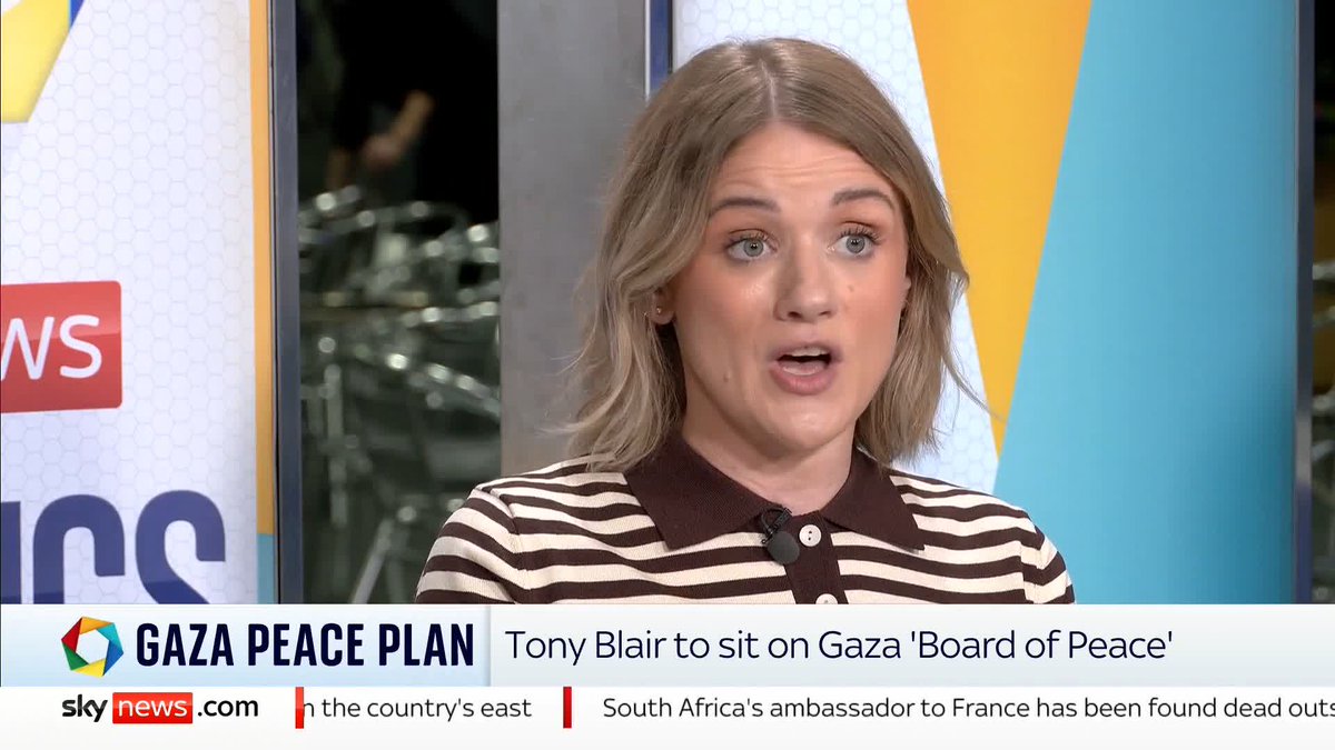 UCU general secretary Jo Grady says Donald Trump's peace plan is 'not centring the people of Gaza' and criticises the inclusion of Tony Blair on a proposed Gaza 'Board of Peace'. 📱 #PoliticsHub Sophy Ridge 📺 Sky 501