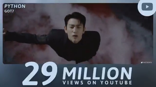“PYTHON” music video has now surpassed 29 million views on YouTube. GOT7 - PYTHON — GOT7 GOT7 (갓세븐) #GOT7 #갓세븐 #GOT7_PYTHON