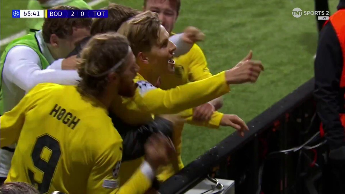 Hauge has done it again to double Bødo/Glimt's lead over Tottenham ⚡️ 📺 TNT Sports & @discoveryplusuk