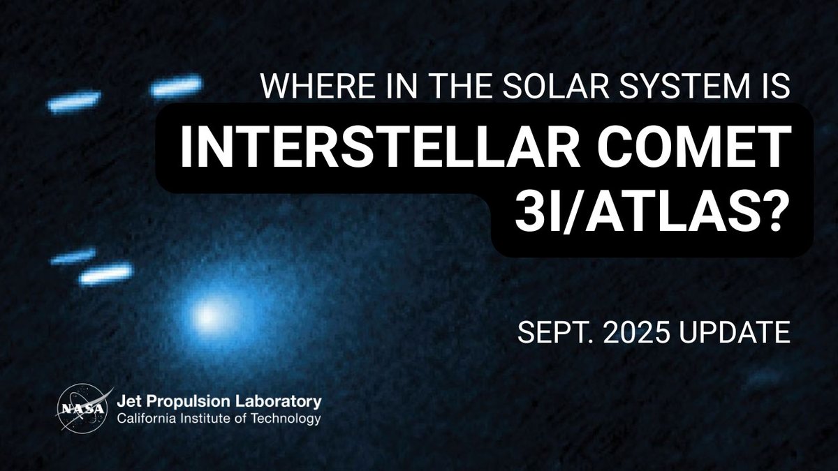 Interstellar comet update ☄️ NASA's fleet of spacecraft has been working to collect data on 3I/ATLAS, only the third object ever confirmed to have come from outside our solar system. Several missions have observed the comet – and others will get a chance soon! Details ⬇️