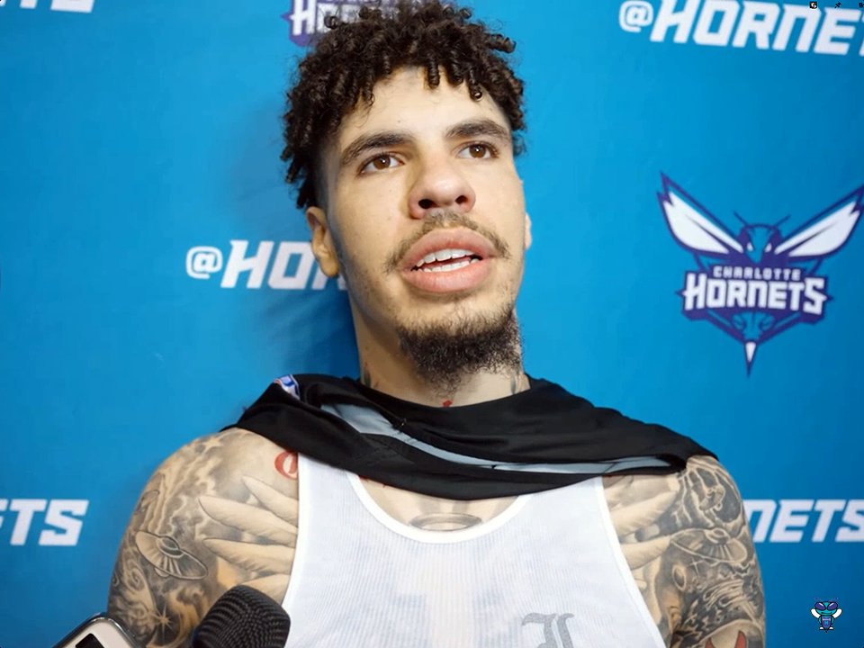🎙️ LaMelo Ball on Day 1 of training camp: "Great day. High intensity, everybody here, everybody showing out... great day." On Brandon Miller: "...6'9, 6'10 guard, whenever you got that out there, it's amazing for real. You can do it all, so it's amazing to have that out there."