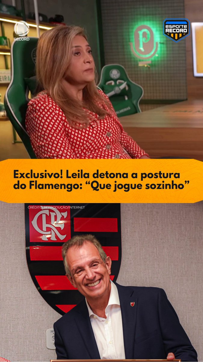 ⚠️ Agora! Presidente do Palmeiras, Leila Pereira sobe o tom e dispara contra o Flamengo: “A minha sugestão seria criarmos uma outra liga excluindo o Flamengo. O Flamengo deveria jogar sozinho. Aí quero ver a audiência que eles vão ter.” 🎥 R7 Esportes